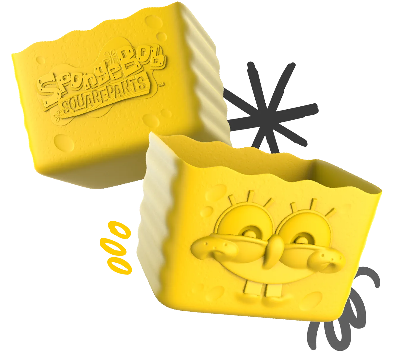 Render 3D de porta-esponjas licenciados do Bob Esponja
